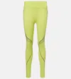 Adidas By Stella Mccartney Truepace Cold.rdy Neon Recycled-stretch Leggings In Bahia Glow