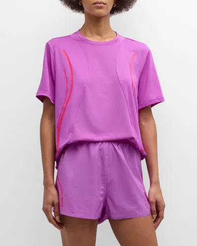 Adidas By Stella Mccartney Truepace Running Tee In Purple