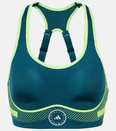 Adidas By Stella Mccartney Truepace Sports Bra In Blue