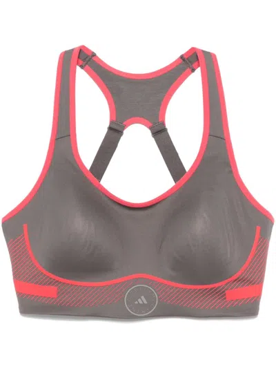 Adidas By Stella Mccartney Truepace Sports Bra In Grey/pink