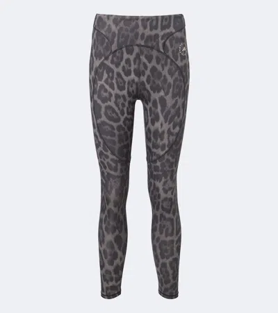 Adidas By Stella Mccartney Truepurpose Leopard-print Leggings In Grey