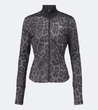 Adidas By Stella Mccartney Truepurpose Leopard-print Technical Jacket In Grey