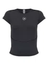 Adidas By Stella Mccartney Printed Stretch Recycled-jersey Top In Black