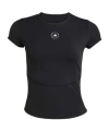 Adidas By Stella Mccartney Printed Stretch Recycled-jersey Top In Black