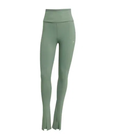 Adidas By Stella Mccartney Truestrength Splitcuff Leggings In Green