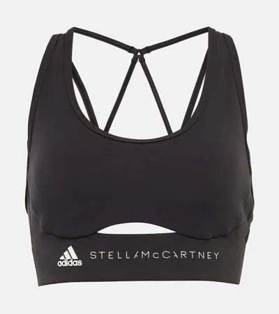 Adidas By Stella Mccartney Adidas By Stella Mc Cartney Sporty Logo Bra In Black