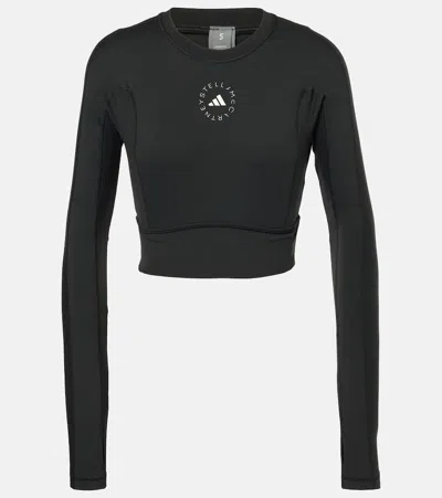 Adidas By Stella Mccartney Truestrength Technical Crop Top In Black