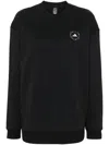 Adidas By Stella Mccartney Logo-print Organic-cotton Sweatshirt In Black