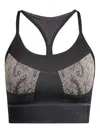 Adidas By Stella Mccartney Snakeskin-print Sport Bra In Black