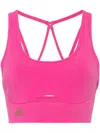 Adidas By Stella Mccartney Logo-print Cut-out Top In Reamag Tecear
