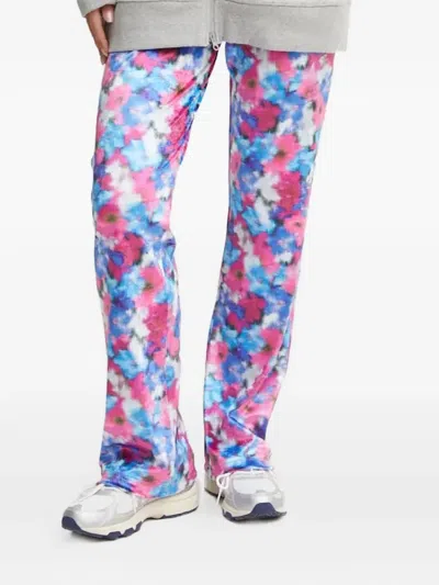Adidas By Stella Mccartney Velour Track Pants In Black