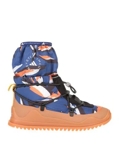 Adidas By Stella Mccartney Woman Ankle Boots Blue Size 6.5 Textile Fibers, Synthetic Fibers