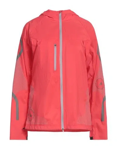 Adidas By Stella Mccartney Woman Jacket Coral Size L Recycled Polyamide, Elastane