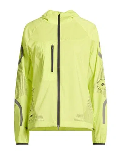 Adidas By Stella Mccartney Woman Jacket Lime Green Size L Recycled Polyester, Elastane, Recycled Pol