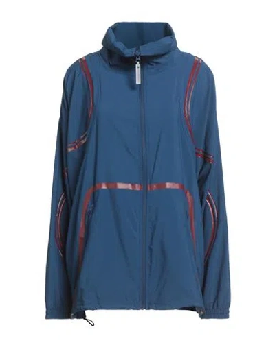 Adidas By Stella Mccartney Woman Jacket Navy Size L Recycled Polyester In Blue