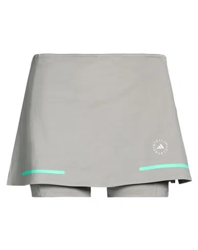 Adidas By Stella Mccartney Woman Mini Skirt Grey Size L Recycled Polyester, Recycled Elastane In Gray