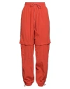 Adidas By Stella Mccartney Woman Pants Orange Size L Recycled Polyacrylic In Red