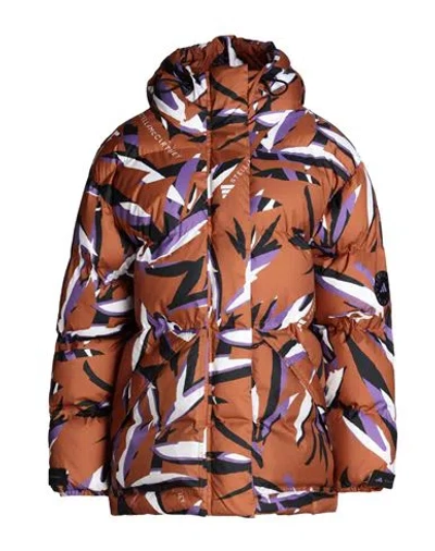 Adidas By Stella Mccartney Woman Down Jacket Brown Size L Recycled Polyester