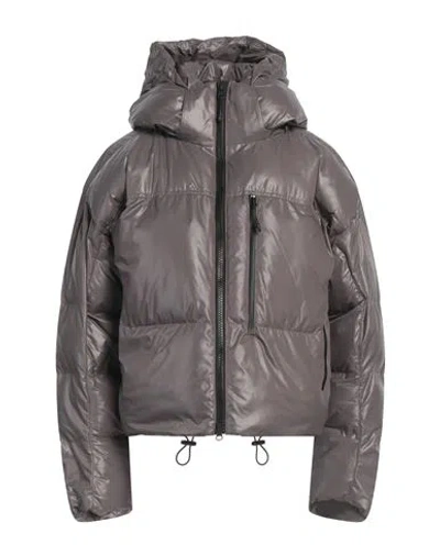 Adidas By Stella Mccartney Woman Puffer Charcoal Size M Recycled Polyamide