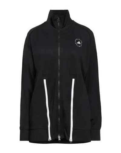 Adidas By Stella Mccartney Woman Sweatshirt Black Size L Recycled Polyester, Elastane
