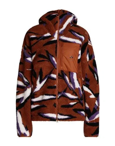 Adidas By Stella Mccartney Woman Sweatshirt Brown Size L Recycled Polyester
