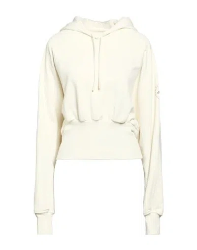 Adidas By Stella Mccartney Woman Sweatshirt Cream Size L Organic Cotton, Elastane In White