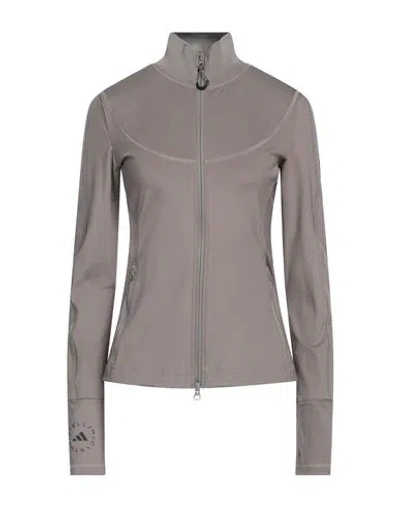 Adidas By Stella Mccartney Woman Sweatshirt Khaki Size Xs Recycled Polyester, Elastane In Beige