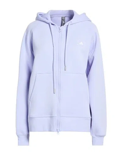 Adidas By Stella Mccartney Woman Sweatshirt Lilac Size S Organic Cotton, Recycled Polyester In Blue