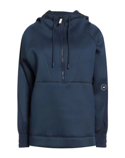 Adidas By Stella Mccartney Woman Sweatshirt Midnight Blue Size M Modal, Polyurethane