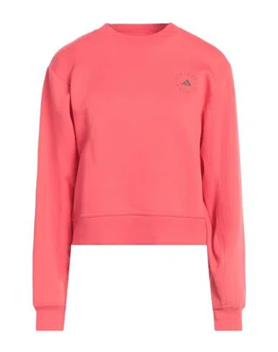 Adidas By Stella Mccartney Woman Sweatshirt Tomato Red Size L Cotton, Polyester