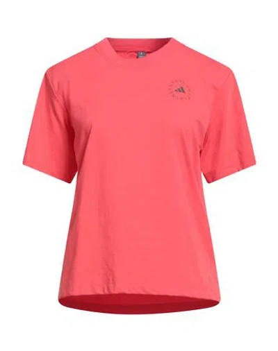 Adidas By Stella Mccartney Woman T-shirt Coral Size L Polyester, Cotton In Red
