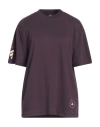 Adidas By Stella Mccartney Woman T-shirt Dark Purple Size L Organic Cotton, Recycled Polyester