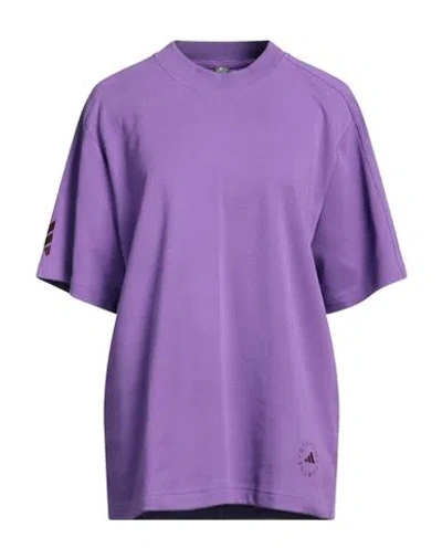 Adidas By Stella Mccartney Woman T-shirt Mauve Size L Organic Cotton, Recycled Polyester In Purple