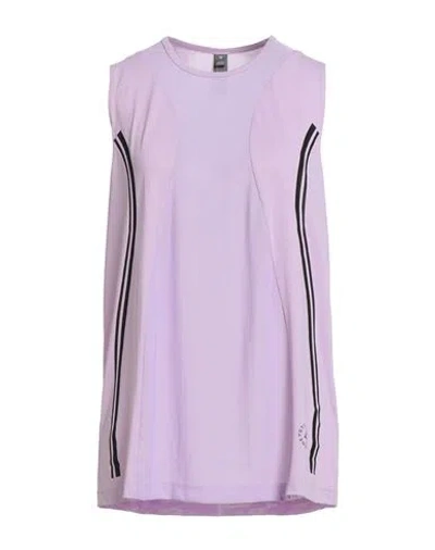Adidas By Stella Mccartney Woman Tank Top Lilac Size L Recycled Polyester, Elastane In Purple