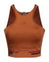 Adidas By Stella Mccartney Woman Top Brown Size S Polyester, Elastane In Brown
