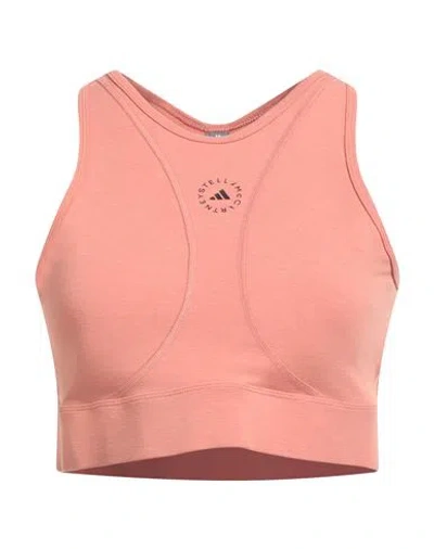 Adidas By Stella Mccartney Woman Top Salmon Pink Size M Modal, Recycled Polyamide, Elastane