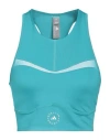 Adidas By Stella Mccartney Woman Top Turquoise Size L Recycled Polyester, Recycled Elastane In Blue