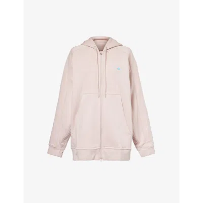 Adidas By Stella Mccartney Womens New Rose Brand-embellished Relaxed-fit Stretch-organic Cotton Hood