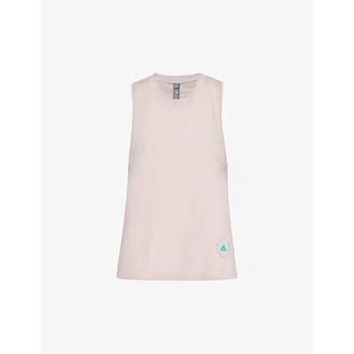 Adidas By Stella Mccartney Womens New Rose Logo-print Regular-fit Organic-cotton And Recycled-polyes
