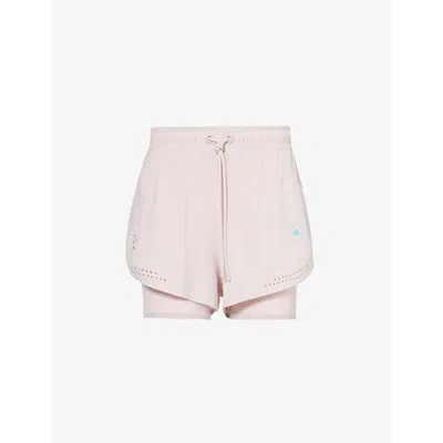 Adidas By Stella Mccartney Womens New Rose Training Graphic-print Stretch-recycled-polyester Shorts
