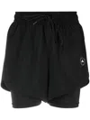 Adidas By Stella Mccartney By Stella Mccartney Truepurpose Layered Track Shorts In Black