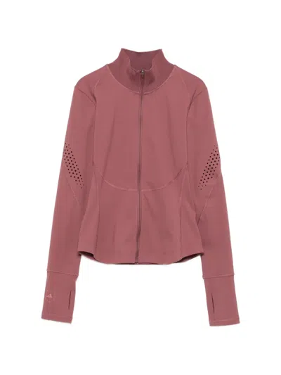 Adidas By Stella Mccartney X Stella Mccartney Perforated Zip-up T-shirt In Purple