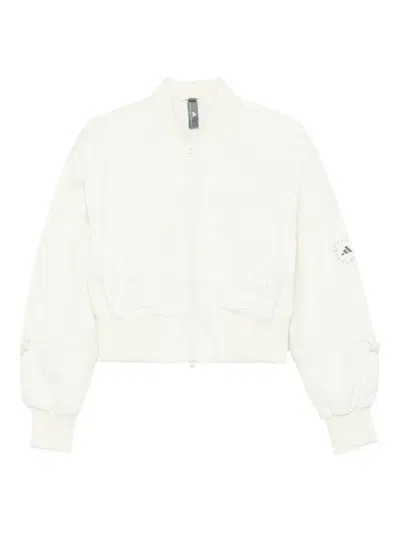 Adidas By Stella Mccartney Zip Detail Bomber Jacket In Neutral