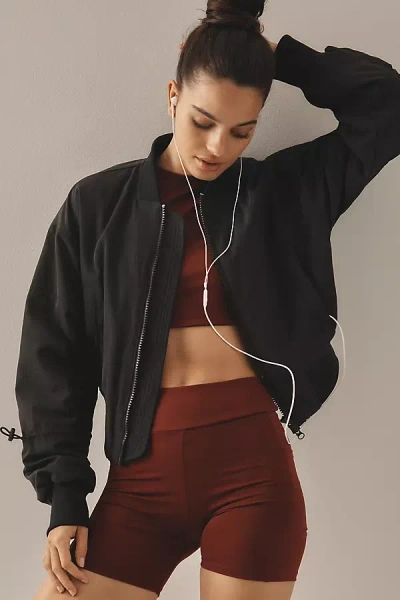 Adidas By Stella Mccartney Zip-up Cropped Sweatshirt In Black