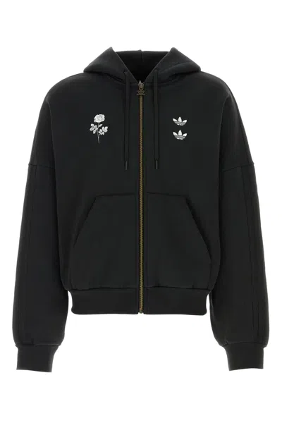 Adidas By Willy Chavarria Black Cotton Blend  Oversize Sweatshirt