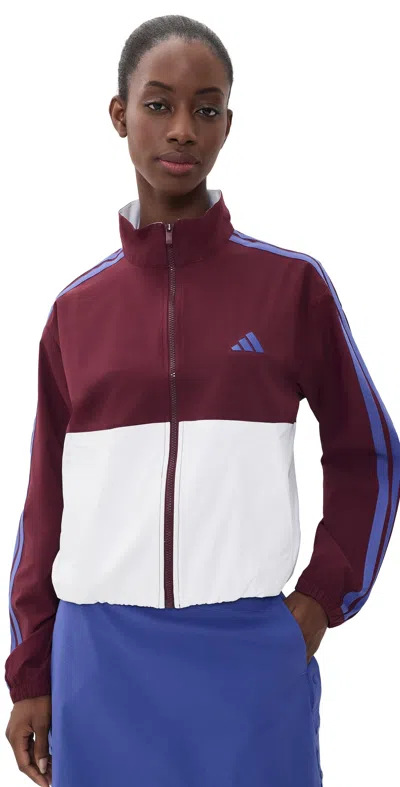 Adidas Golf Beyond Color Block Zip Jacket Maroon