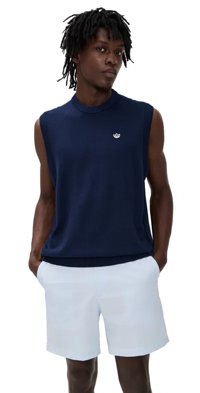 Adidas Golf Original Cashmere Sweater Vest Night Indigo In Blue
