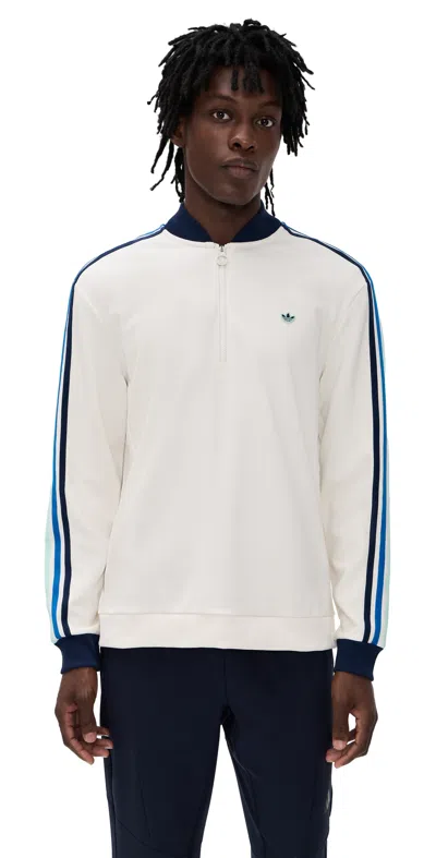 Adidas Golf Originals 3-stripe 1/4 Zip Chalk White/night Indigo