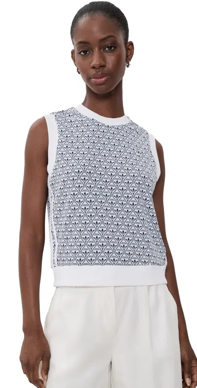 Adidas Golf Originals All Over Vest Chalk White/night Indigo In Blue