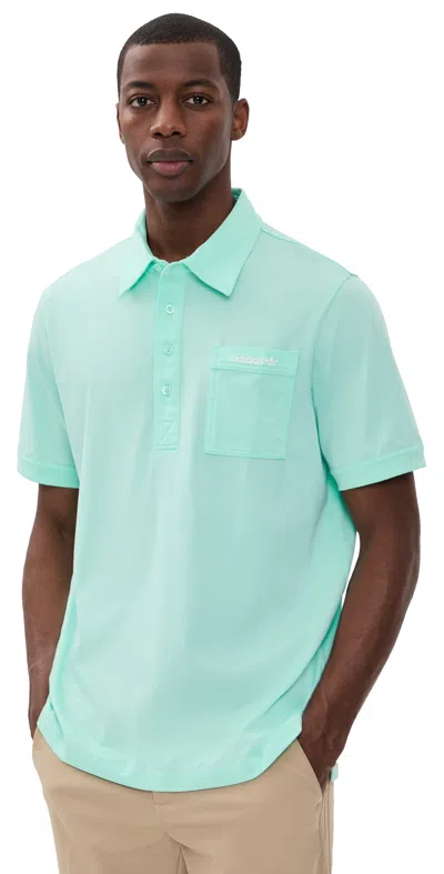 Adidas Golf Originals Pocket Polo Clear Mint In Green